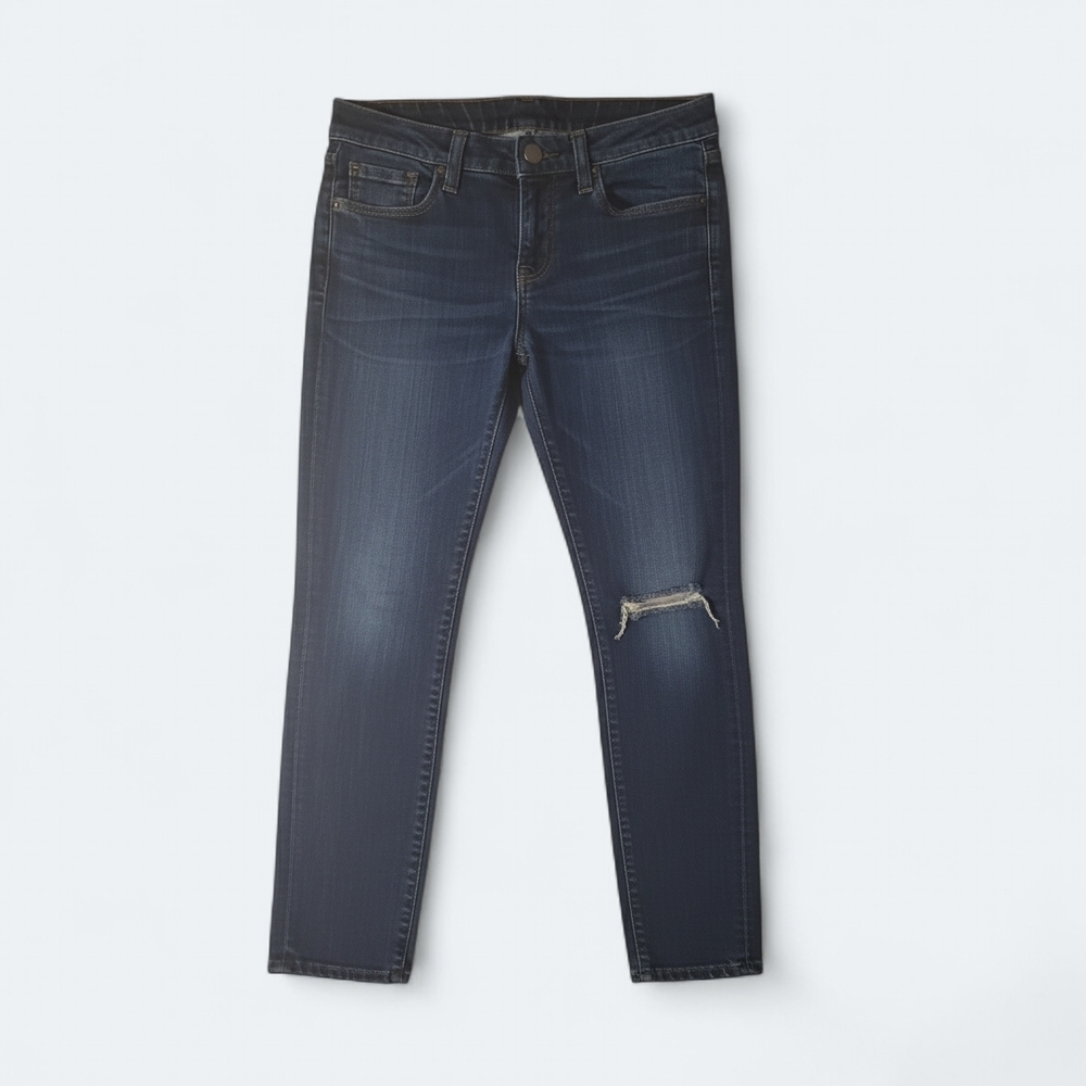 ✨ J. Crew Toothpick Skinny Dark Blue Distressed Jeans Size 28